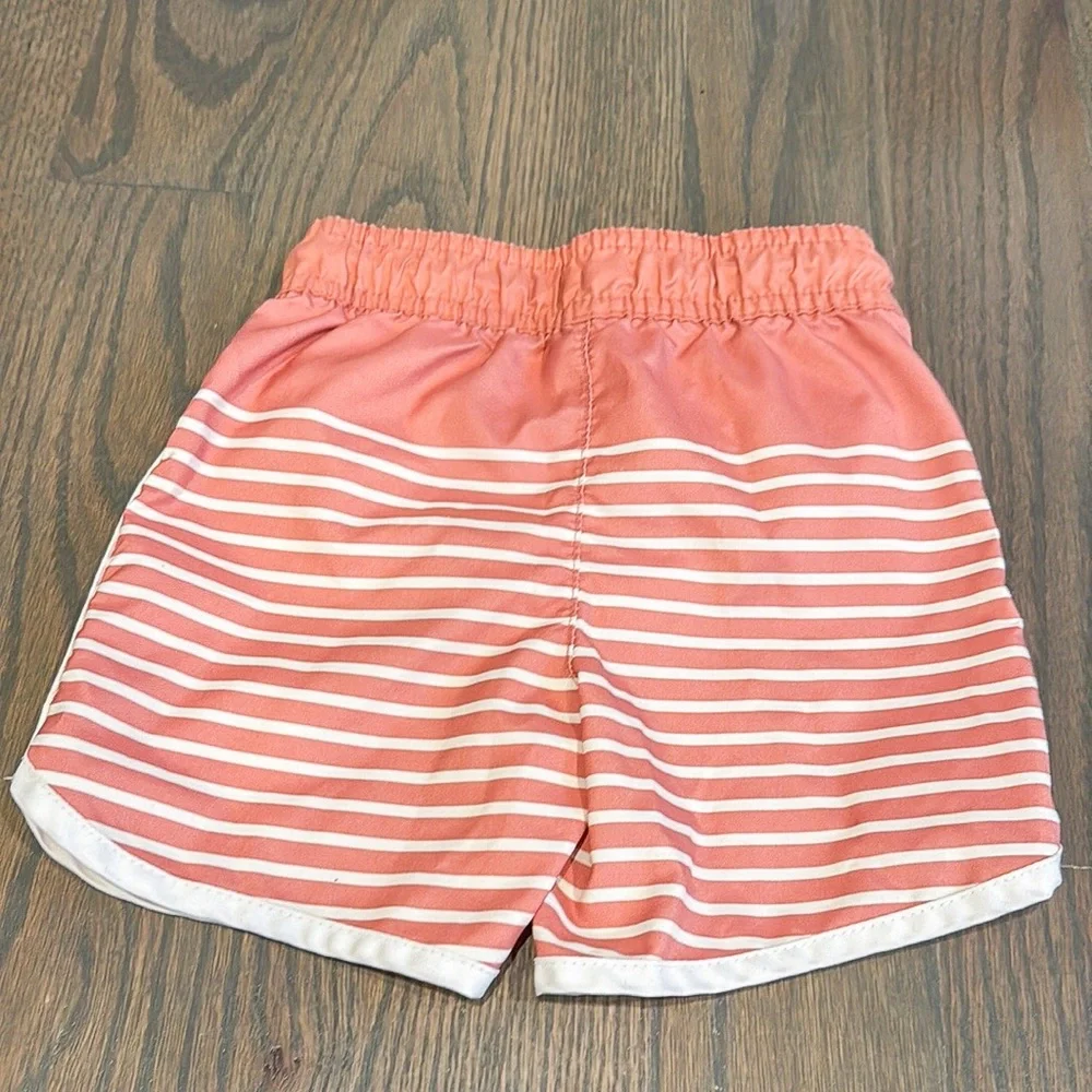 Cat & Jack Striped Swim Trunks Salmon Pink 2T